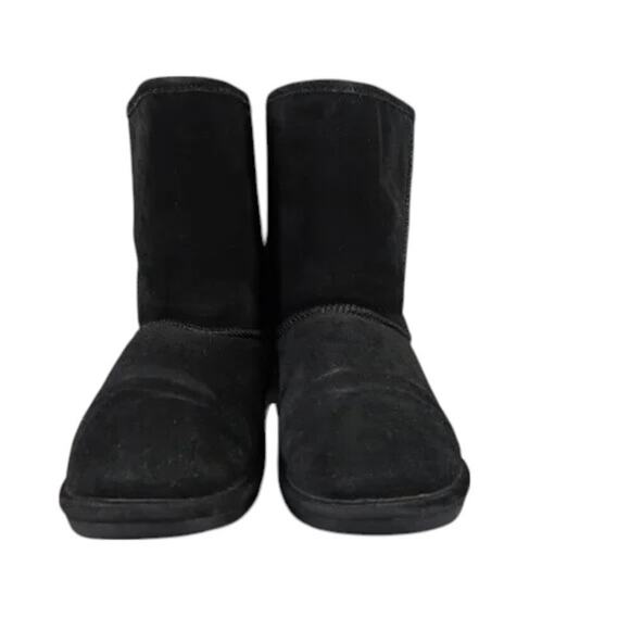 Bearpaw Shoes Womens 9 Boots Winter Comfort Warm Emma Short Leather Wool Black - Picture 2 of 14